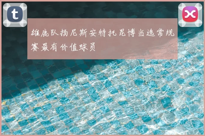 雄鹿队扬尼斯安特托昆博当选常规赛最有价值球员